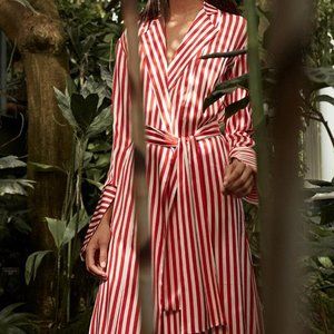 Caroline Constas Striped Jade Robe
